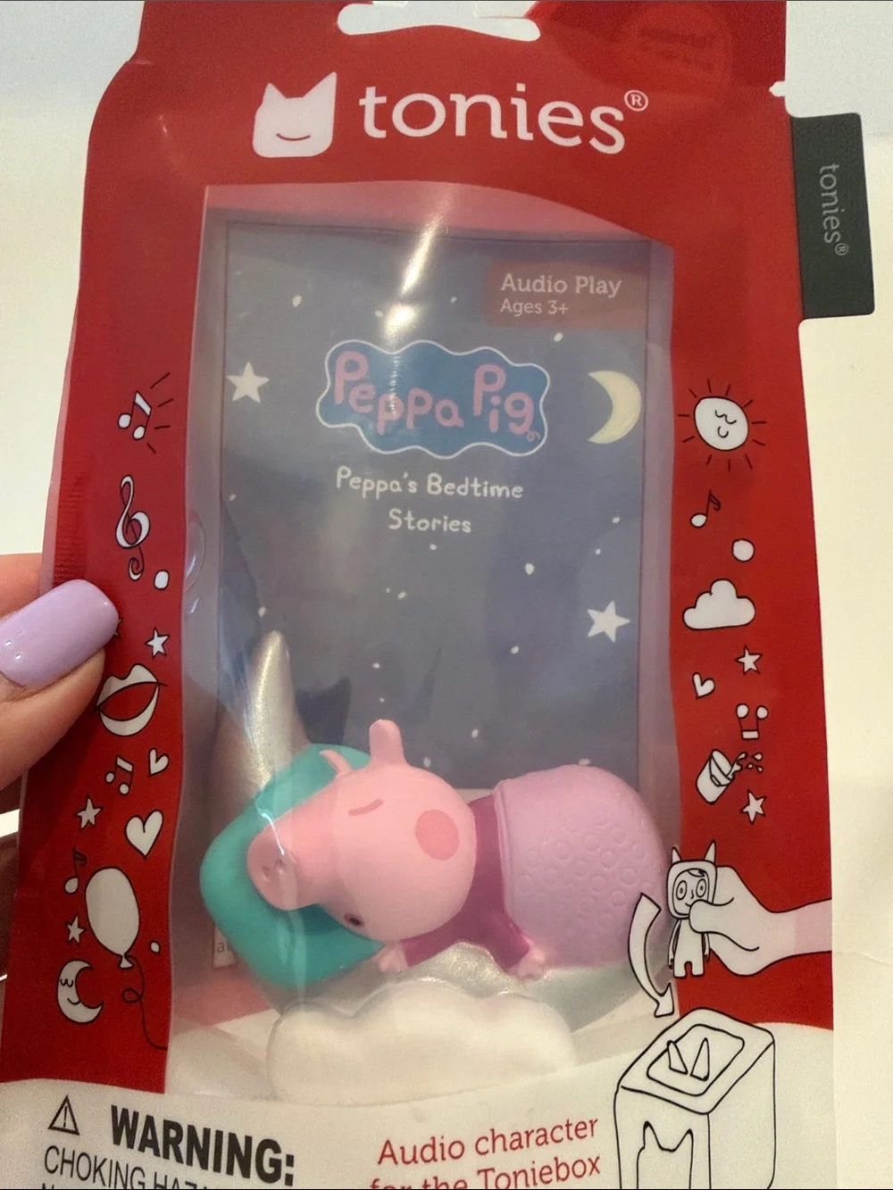 NWT Tonies Peppa Pig Peppa's Bedtime Stories Figurine - Pink & Teal